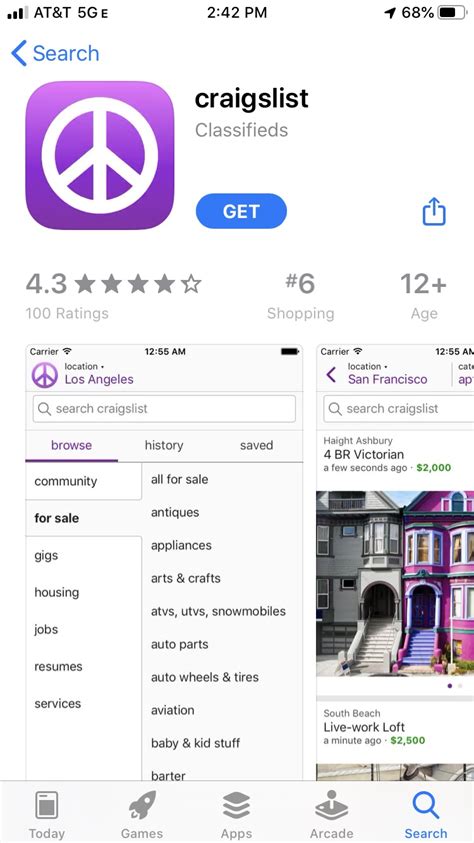 craigslist has an APK download size of 80. . Craiglist app
